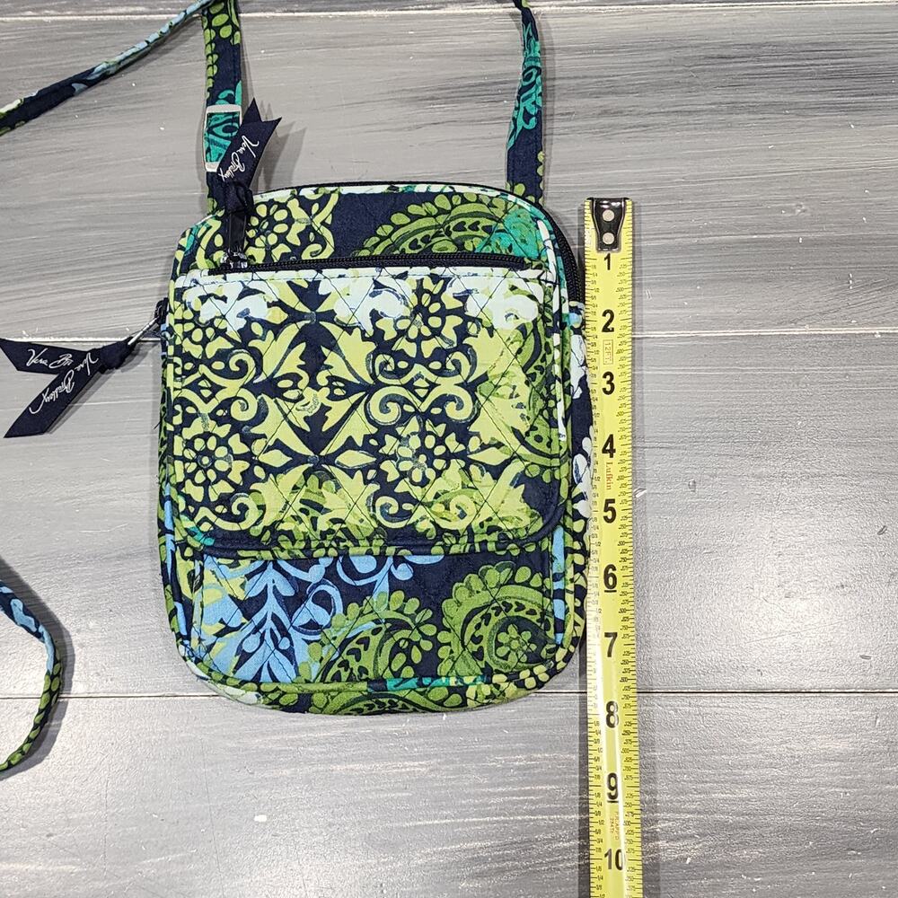 Vera Bradley Caribbean Sea Cross‎ Body Hipster Purse Bag Blues Greens - Picture 8 of 9